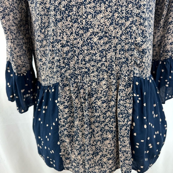 NWOT Anthropologie Maeve Hiver Blue 3/4 Sleeve Boho Peasant Blouse Size 4 - Picture 6 of 13